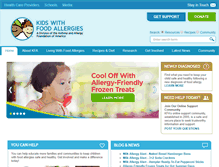 Tablet Screenshot of kidswithfoodallergies.org